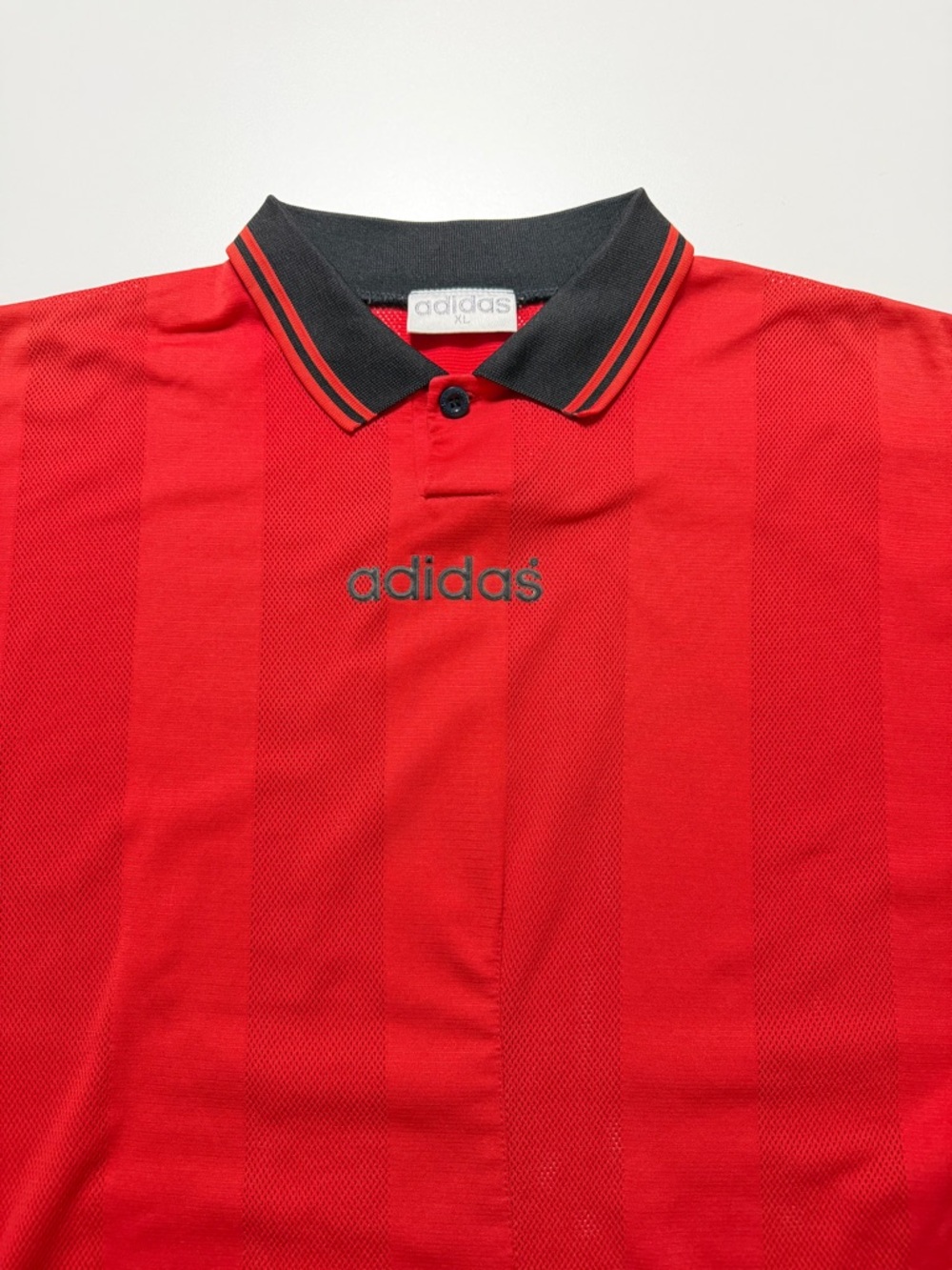 Vintage Adidas Athletic Short Sleeve Polo Jersey Mens XL Red Black - Picture 3 of 10